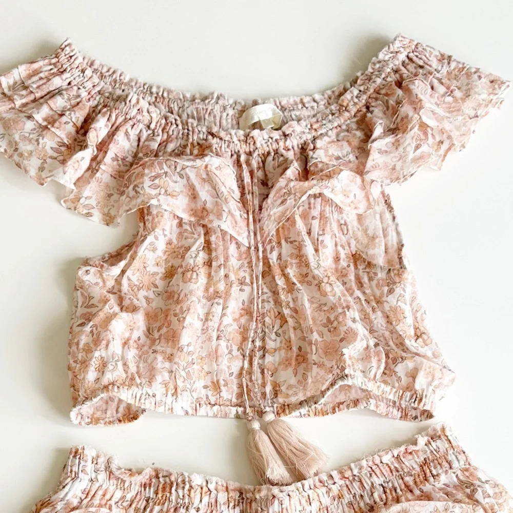 LoveShackFancy Floral Ruffle Shirt Size Large - Picture 10 of 15